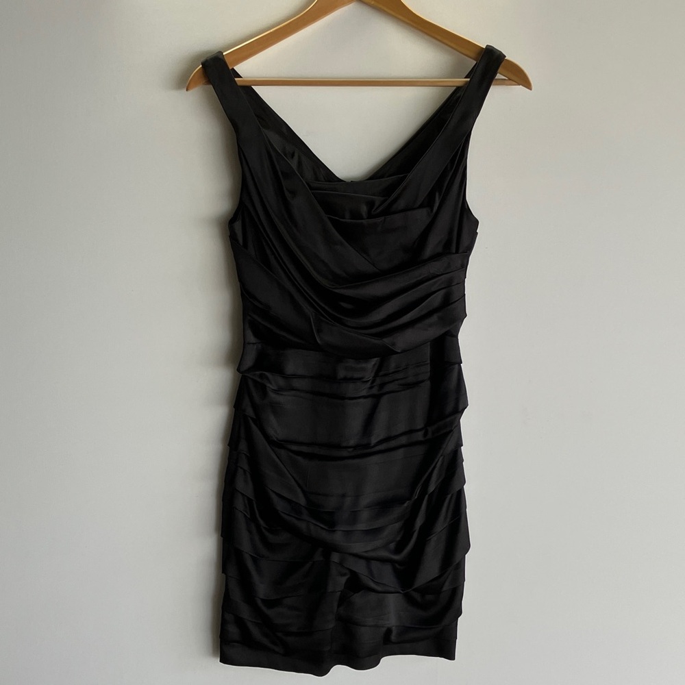 Express Black Draped Mini Dress